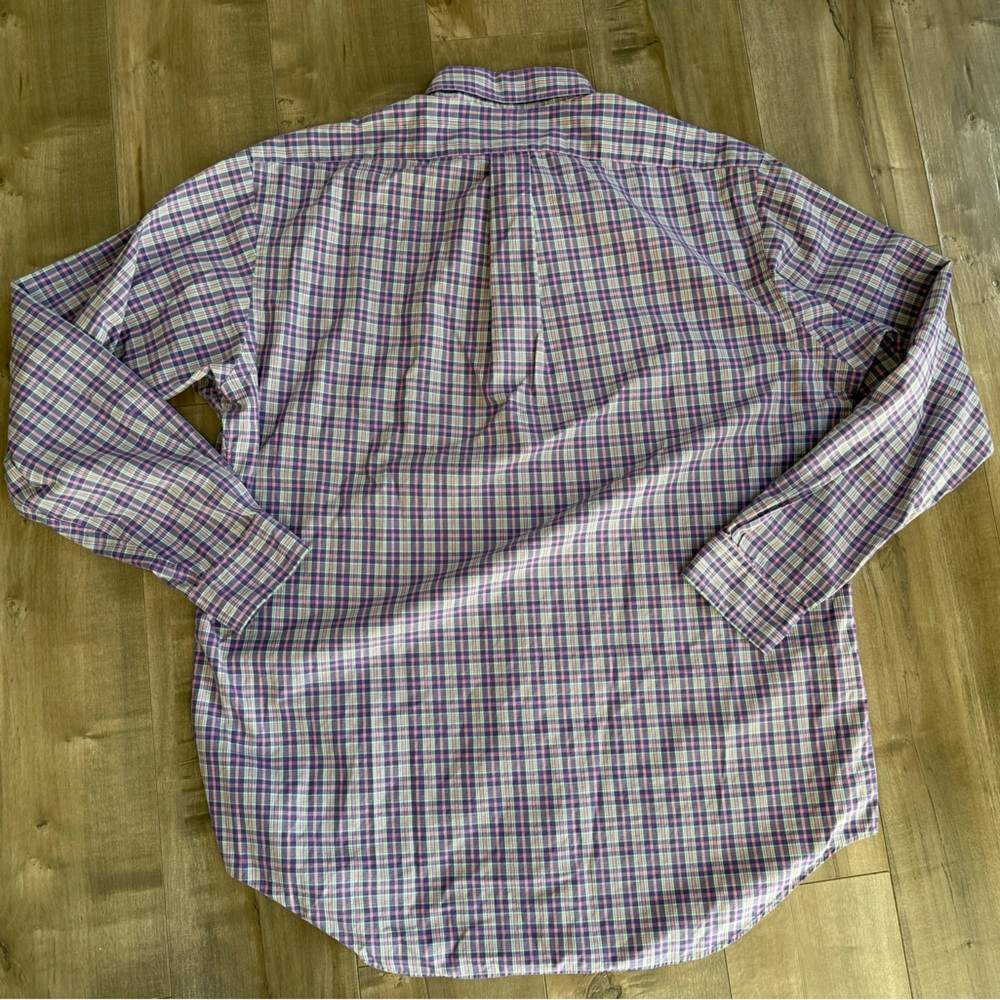 Ralph Lauren Classic Fit Long Sleeve Button Down 16.5‎ Large Purple Pink Check - Picture 5 of 8